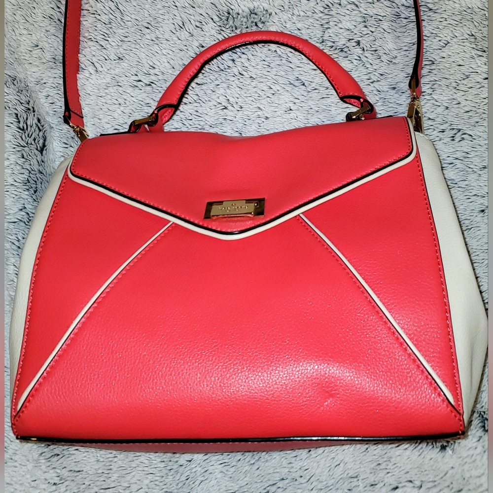 Kate Spade Laurel Wesley Small Satchel Bag - dusty rose & beige